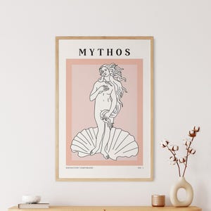 Greek Goddess Line Art Print, Minimalist Mythology Poster image 3