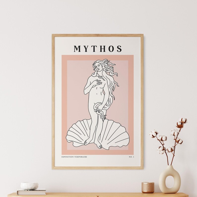 Greek Goddess Line Art Print, Minimalist Mythology Poster image 3