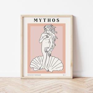 Greek Goddess Line Art Print, Minimalist Mythology Poster image 5