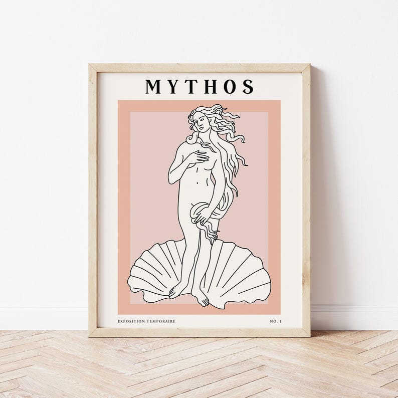 Greek Goddess Line Art Print, Minimalist Mythology Poster image 5