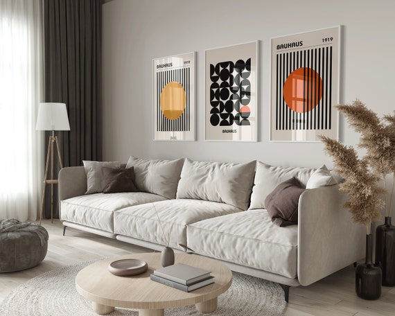 Bauhaus Print Set, Printed Poster Set, Abstract Wall Art ...