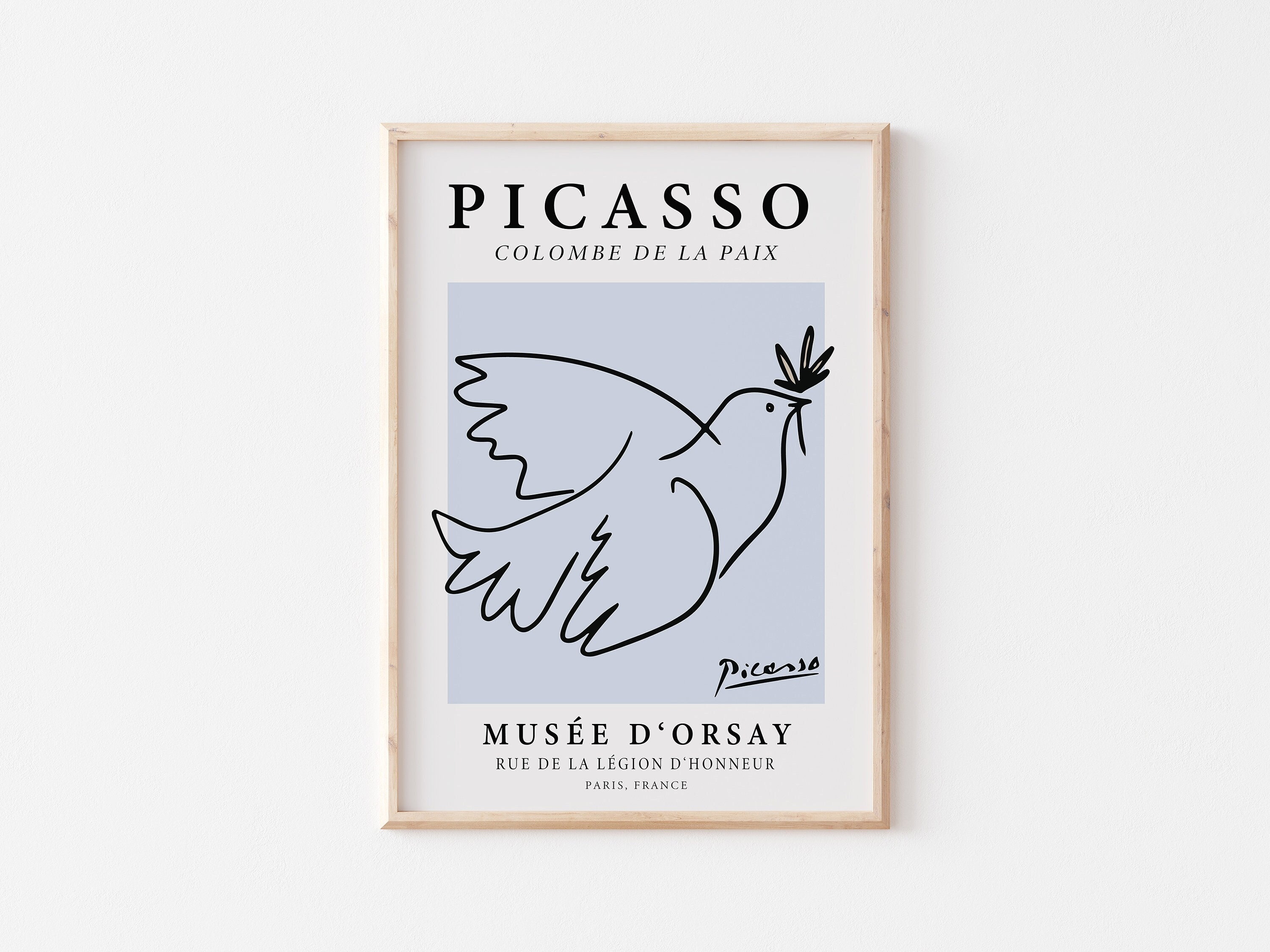 Picasso Dove of Peace Vintage Picasso line art Art exhibition poster Contemporary poster National art gallery Modern minimalist art