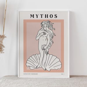 Greek Goddess Line Art Print, Minimalist Mythology Poster image 6