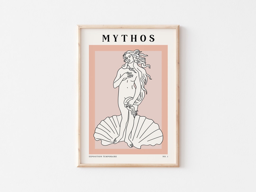 Birth of Venus Art Print, Greek Mythos Pink Statue (digital Download ...