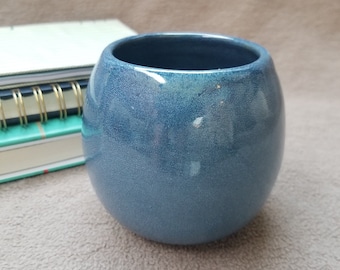 Pale Blue Round Ceramic Vase / Jar
