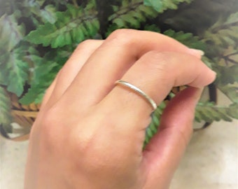 Minimalist stackable silver ring