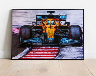 Daniel Ricciardo McLaren F1 Drawing Poster, Hungaroring 2021