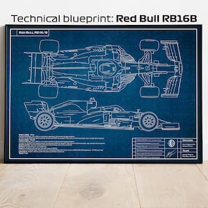 RB16B Red Bull Racing technical blueprint, Verstappen, F1, Formula-1, F1 Posters, F1 Art, Formula 1 Wall Art, Gifts for Him, Motorsport