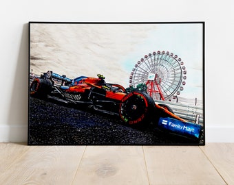 Lando Norris 2019, Formula-1, McLaren F1, F1 Posters, F1 Art, Formula 1 Wall Art, Gift for Him, Motorsport, F1 gift, F1 memorabilia, Art