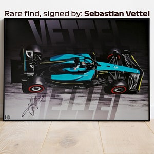 Signed by SEBASTIAN VETTEL, 2022 Formula-1 Aston Martin F1, Formula-1, F1 Posters, F1 Art, Formula 1 Wall Art, Gifts for Him, Motorsport