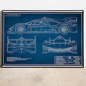 Scuderia Ferrari 499P, Le Mans, F1 Art, Formula 1 Wall Art, Gifts for Him, Motorsport, Motorsport art, endurance racing, car blueprint, WEC