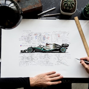 pre-seson W11 Mercedes, Lewis Hamilton and Valtteri Bottas, F1, Formula-1, F1 Posters, F1 Art, Formula 1 Wall Art, Gifts for Him, Motorsport