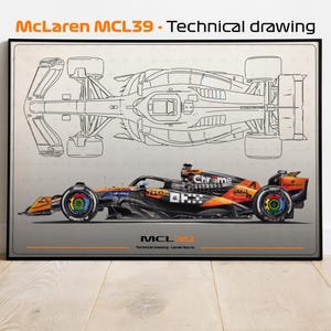 MCL39 McLaren F1 Technical Blueprint Drawing – Norris and Piastri | KDDrawings | Formula 1 Blueprint Art | A4–A1 Paper, Canvas & Digital