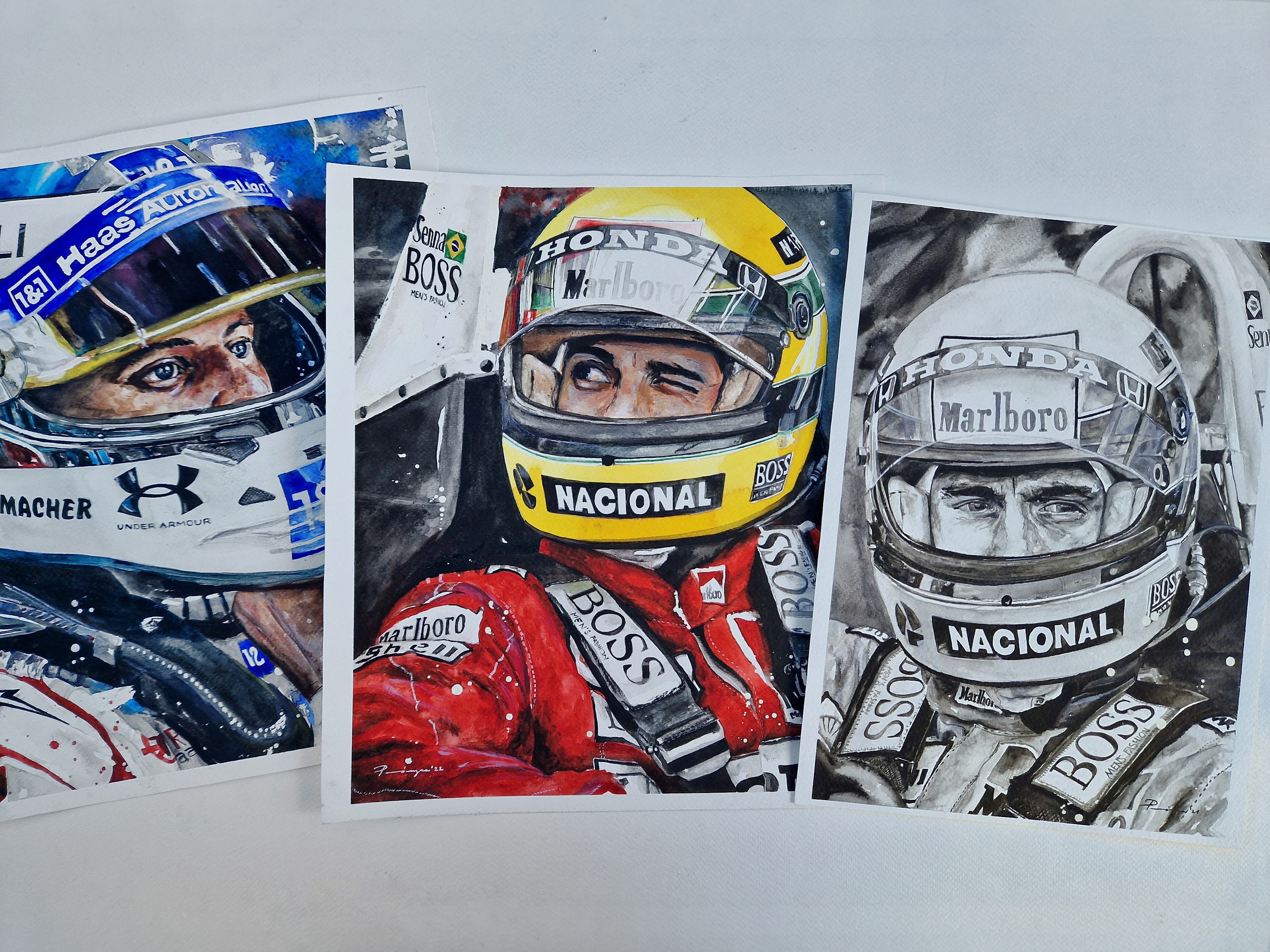 アイルトン・セナのオリジナルカラー絵画、マクラーレン F1 チーム、F1