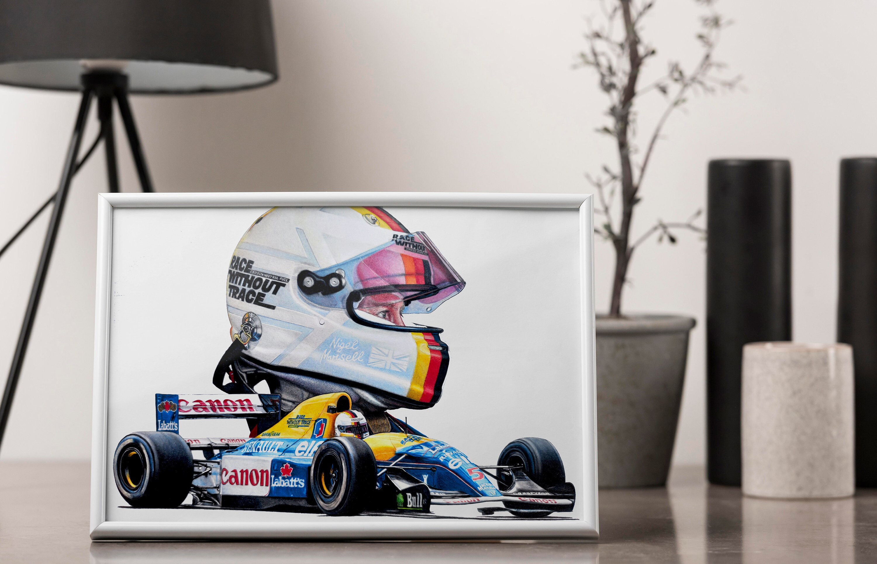 Sebastian Vettel, 2022 Williams FW14B Drawing Poster F1, Formula-1, F1 ...