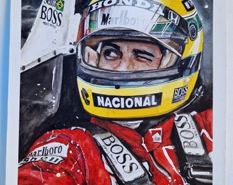 アイルトン・セナのオリジナルカラー絵画、マクラーレン F1 チーム、F1