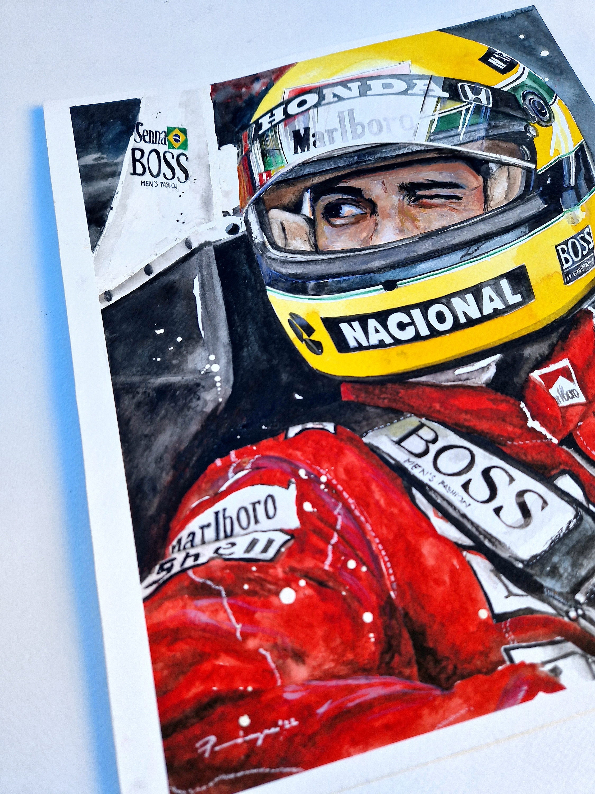 アイルトン・セナのオリジナルカラー絵画、マクラーレン F1 チーム、F1