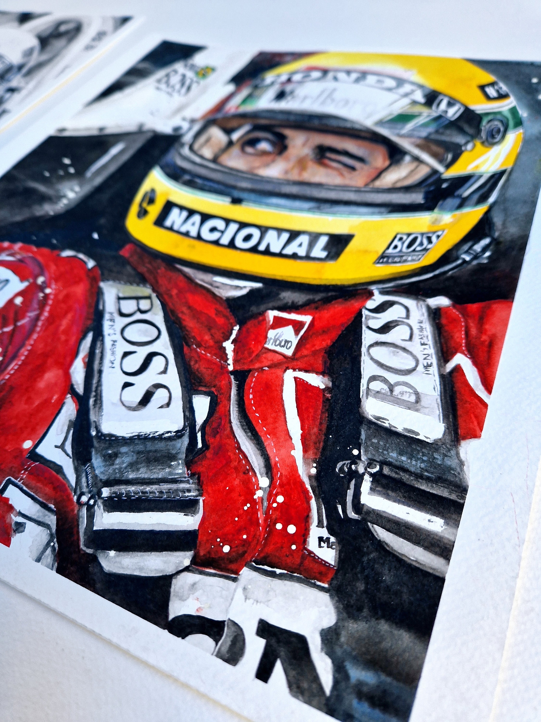 アイルトン・セナのオリジナルカラー絵画、マクラーレン F1 チーム、F1