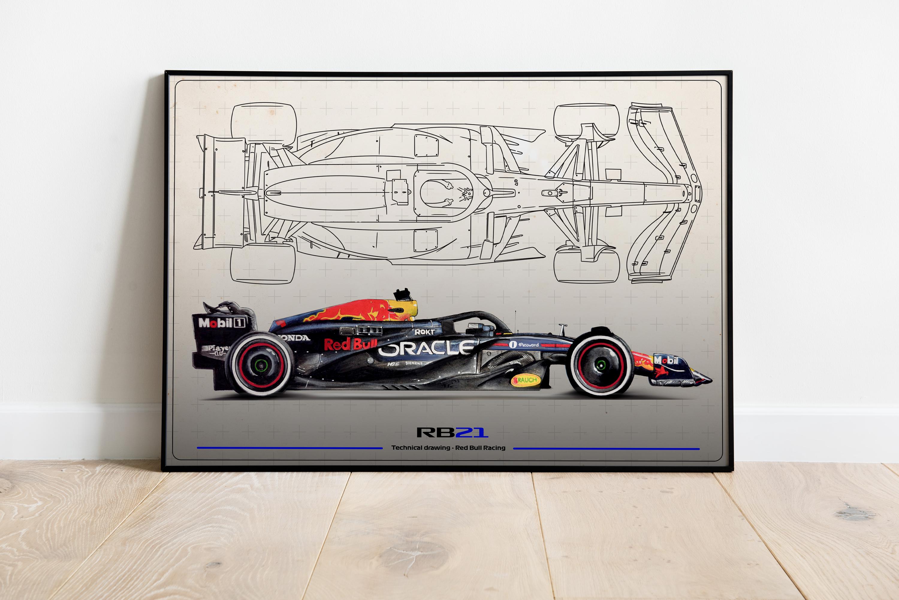 イッツァページ REDBULL RB21 Red Bull F1 Technical Drawing – Verstappen and Tsunoda