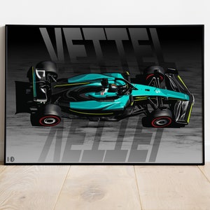 SEBASTIAN VETTEL, 2022 Formula-1 Aston Martin, F1, Formula-1, F1 Posters, F1 Art, Formula 1 Wall Art, Gifts for Him, Motorsport, Vettel art