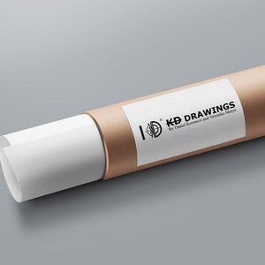 May include: A rolled-up print in a brown cardboard tube with a white label that says "KD DRAWINGS By Daniel Koroncza and Veronika Maryo"