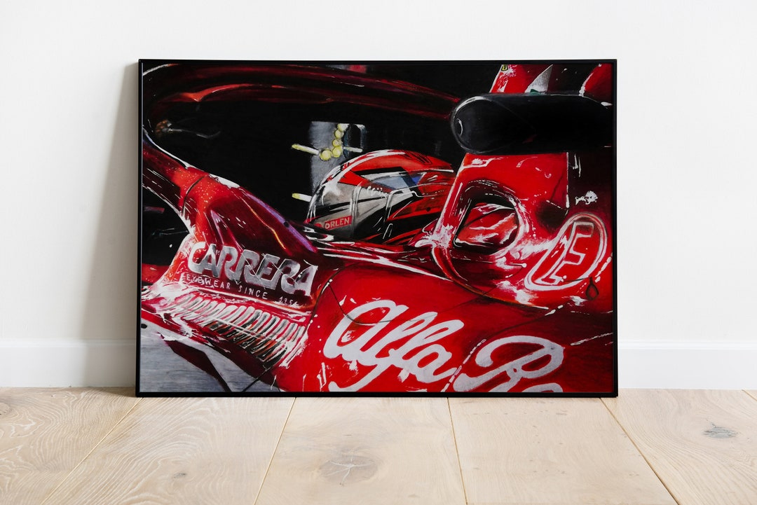 Kimi Räikkönen 2020 Formula-1 Alfa Romeo Drawing Poster