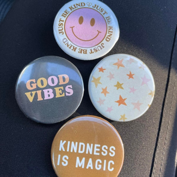 Inspirational motivational buttons kindness pins be kind accessories