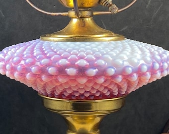 Fenton, Cranberry Opalescent Hobnail Font, Electric Lamp, made 1940's
