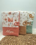 Personalized Baby Health Record Book Cover with Embroidered Name/Handmade Baby Gift/Many Colors Available product logo