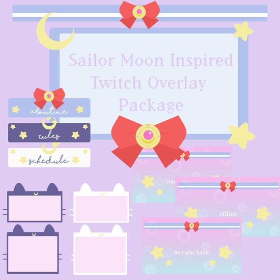 Sailor Moon Usagi Luna Artemis Kawaii Twitch Overlay Set Etsy Sailor Moon Usagi Luna Artemis Kawaii Twitch Overlay Set Etsy