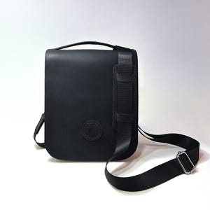 Handmade Black Leather Shoulder Bag, Full Grain Leather Shoulder Bag, For Woman Bag, For Men Bag, Gift For Him, Gift For İdeas, Personalized