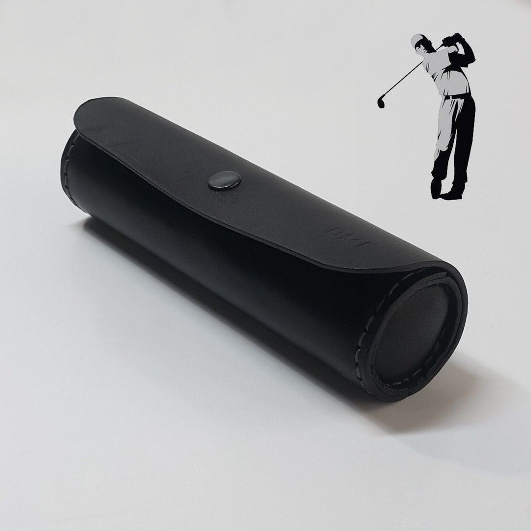 Set of 4 Black Leather Golf Ball Case, Christmas Gift Idea, Golf Ball