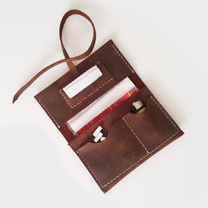 Brown Leather Tobacco Pouch, Tobacco Case, Tobacco Pouch Leather, Gift For Him, Gift For Her, Christmas Gift İdea, Personalized