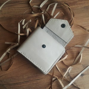Leder Geldbörse, weiße Leder Geldbörse, Leder Geldbörse für Männer, Leder Geldbörse für Frau, Brieftasche handgefertigt, Geldbörse minimalistisch, Brieftasche schlank