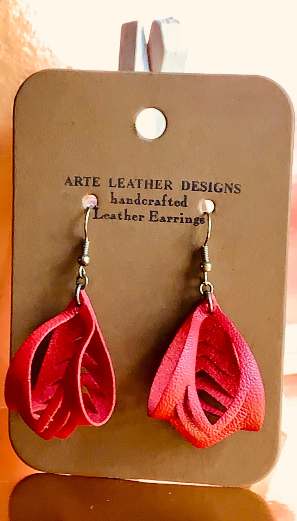 Genuine Leather Drop Earrings Statement Leather Earrings J109 Etsy
