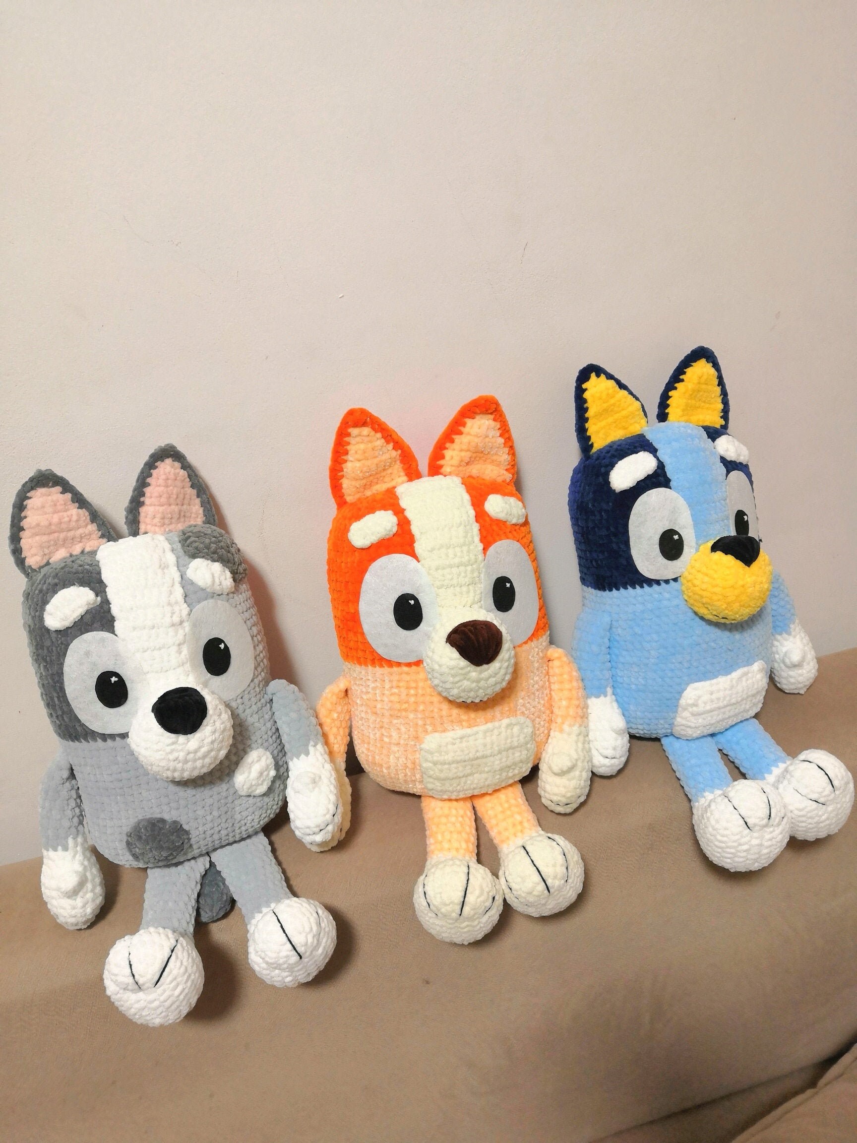 Stuffed Animals bluey Bingo muffin cartoon characters crochet Etsy