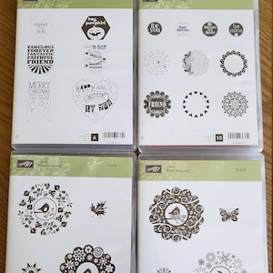 Stampin&#39; Up! RETIRED, &quot;Perfectly You&quot;, &quot;Mixed Medley&quot;, &quot;Four Seasons&quot;, Red Rubber, Cling Mount, Stamp Sets