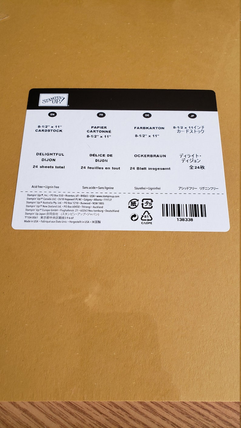 Stampin' up Classic Cardstock 24 Pack, 8.5x11, 80 Lb. Weight, Retired