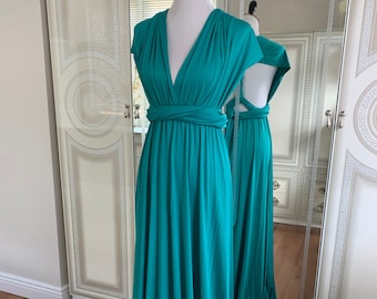 EMERALD GREEN Floor Length LONG Maxi Infinity Dress Convertible Formal Multiway Wrap Bridesmaid Dress Evening Dress Wedding Cocktail Party