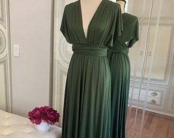 olive green and white dress
