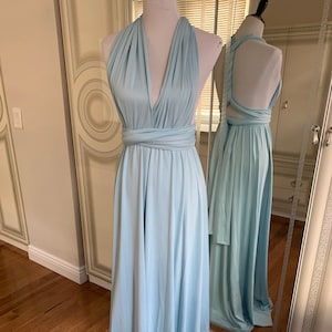 SKY BLUE Infinity Dress, Bridesmaid Dress, Evening Dress, Wedding Cocktail Party Dress, Floor Length Bridesmaid Dress, Bridal Party Dress