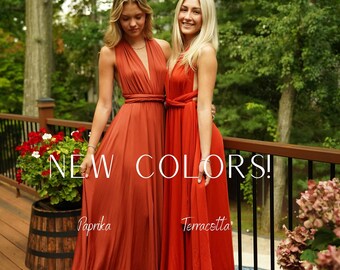 Bridesmaid Dress, Infinity Dress, Multiway Convertible Dress, Burnt Orange Dress, Mustard Dress, Paprika Dress, Terracotta Dress, Plus Dress