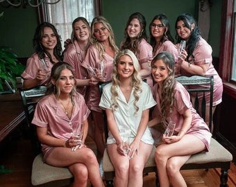 Rosewood Bridesmaid Pajamas, Bridal Party Gifts, Bridesmaid Gifts, Dusty Rose Pajamas, Bachelorette Party Gifts, Personalized Gifts