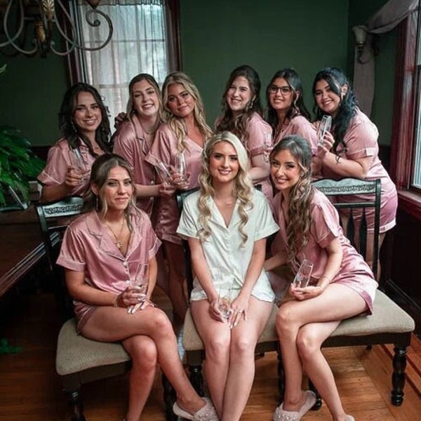 Rosewood Bridesmaid Pajamas, Bridal Party Gifts, Bridesmaid Gifts, Dusty Rose Pajamas, Bachelorette Party Gifts, Personalized Gifts