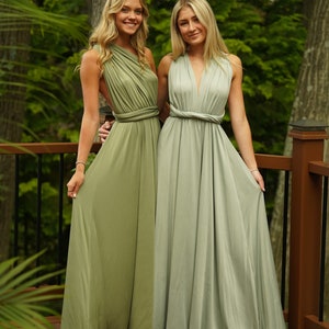 Bridal Party Dresses, Silver Sage Bridesmaid Dress, Convertible Bridesmaid Dress, Bridal Party Dress, Multiway Infinity Dress, Wedding Dress image 8