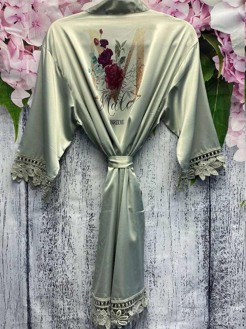 Silky Bridesmaid Robes Set Sage Green Bridesmaid Robes Etsy Canada