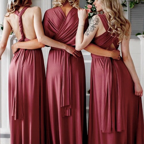 ROSEWOOD Floor Length LONG Maxi Infinity Dress Convertible Formal Multiway Wrap Bridesmaid Dress Evening Dress Wedding Cocktail Party