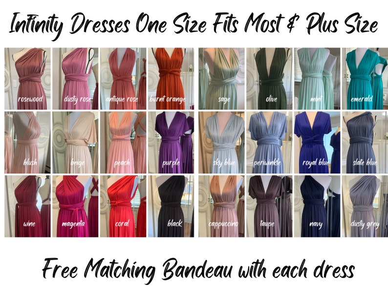 Brautpartykleider, Silbernes Salbei-Brautjungfernkleid, Wandelbares Brautjungfernkleid, Brautpartykleid, Multiway-Infinity-Kleid, Hochzeitskleid Bild 10