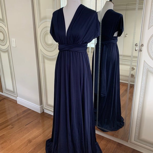 NAVE BLUE Dress, Long Maxi Dress, Bridesmaid Dress, Bridesmaid Dresses, Cocktail Dress, Multiway Dress, Plus Size Infinity Dress