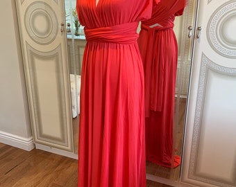 Robe de demoiselle d'honneur CORAIL, Robe de demoiselle d'honneur infini, Robe convertible, Robe longue, Robe multi-voies, Soirée de demoiselle d'honneur, Robes orange brûlé